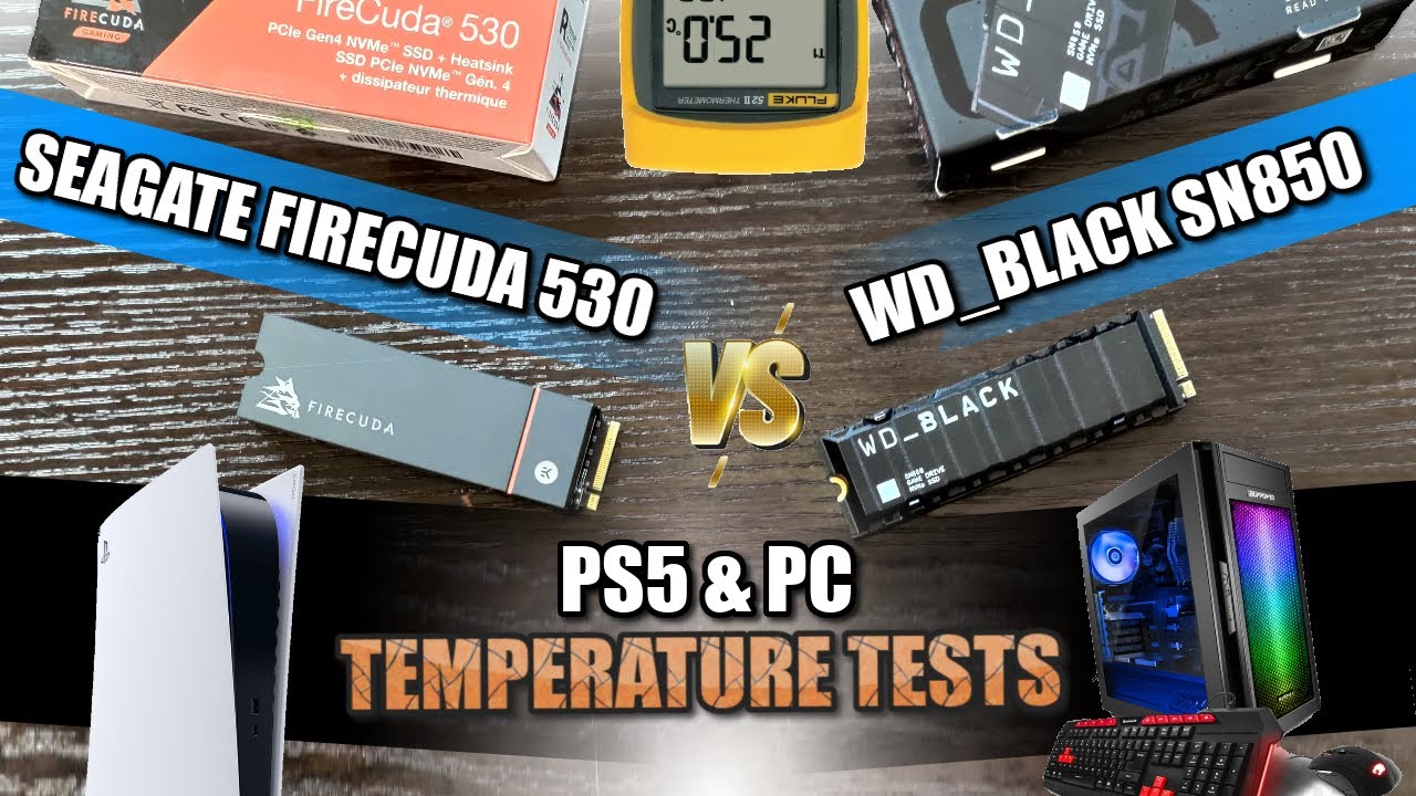 WD Black SN850 vs Seagate Firecuda 530 - PS5 & PC SSD HEATSINK TEST COMPARISON