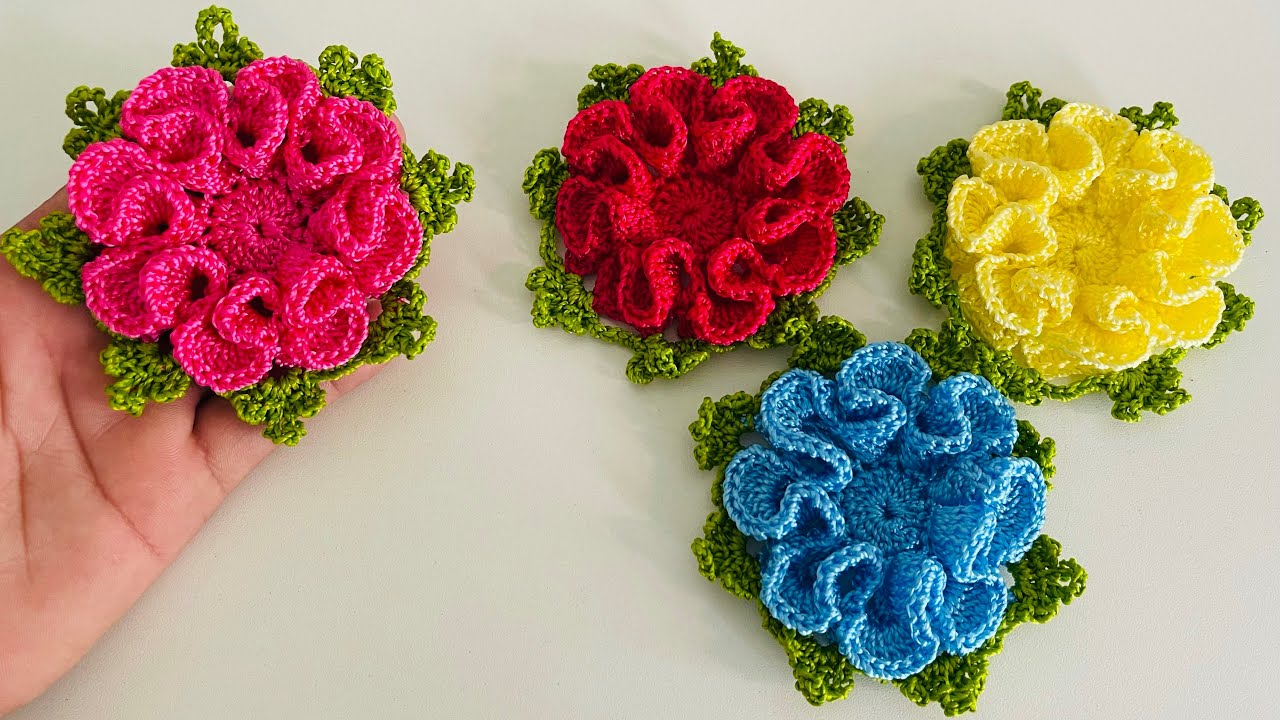 Flor de crochê rápida e fácil para aplicação