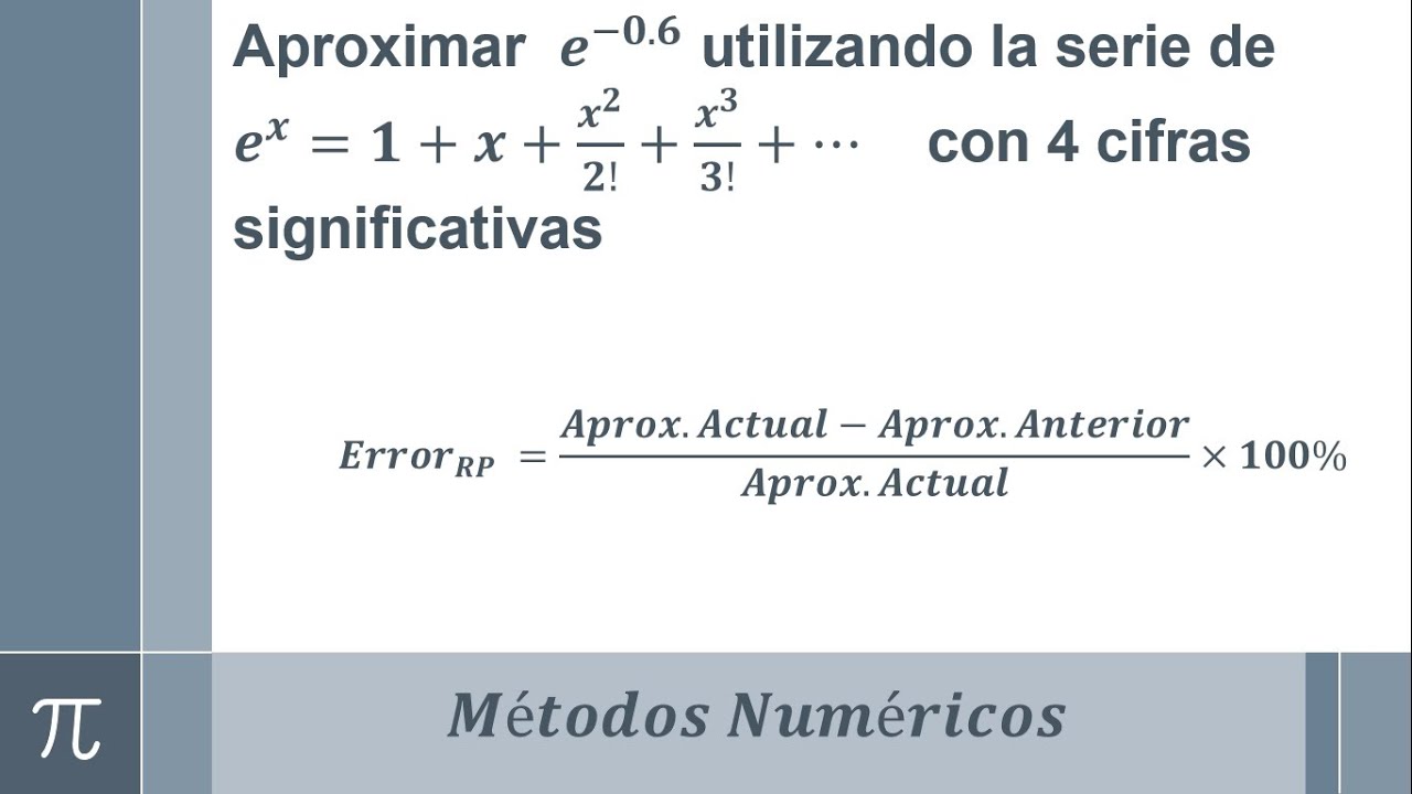 Aproximación de e^-0.6 usando 4 cifras significativas ejemplo 1 (Métodos numéricos)