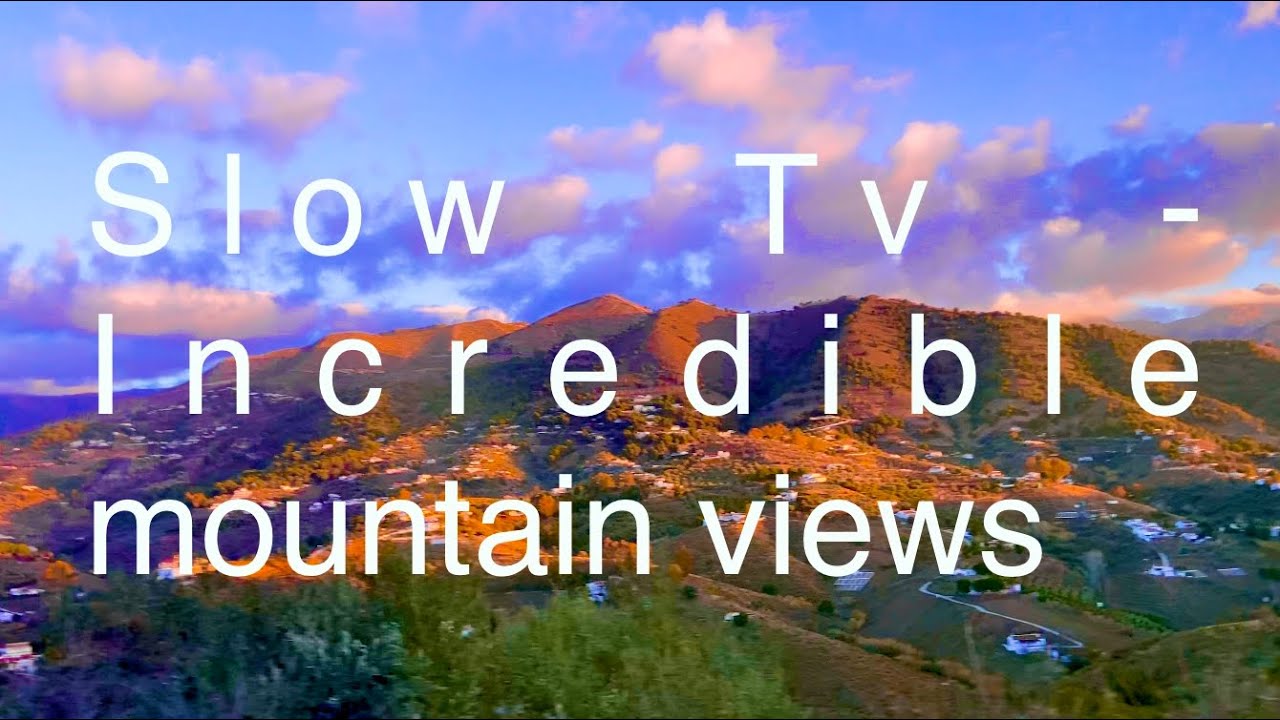 Slow Tv - Incredible Mountain views in Sunrise , Car ride in Spain , Competa.