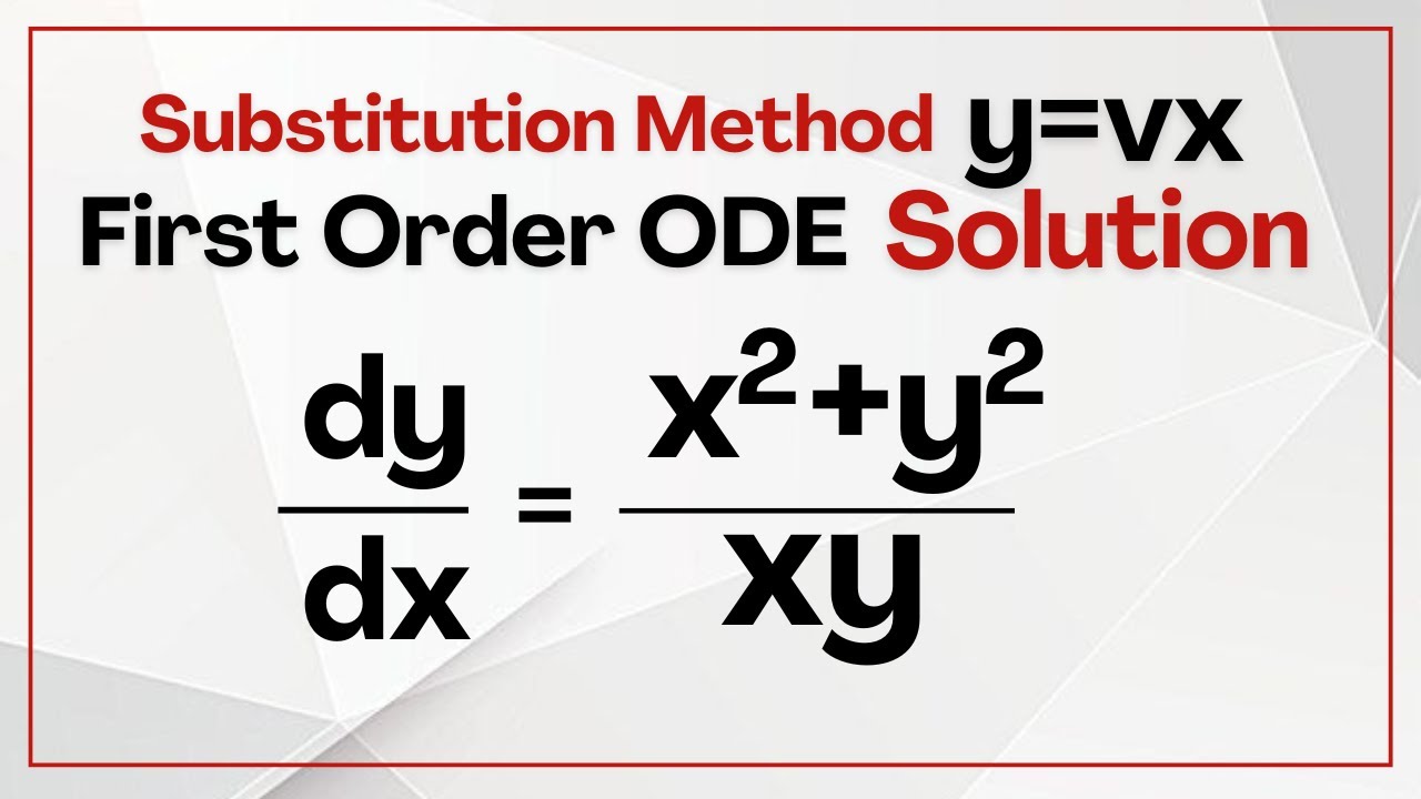 First Order Homogeneous Ordinary Differential Equations 1 | How to Solve First Order Homogeneous ODE