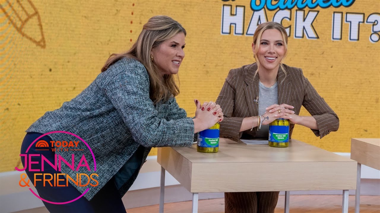 Scarlett Johansson shows Jenna Bush Hager her pickle jar hack