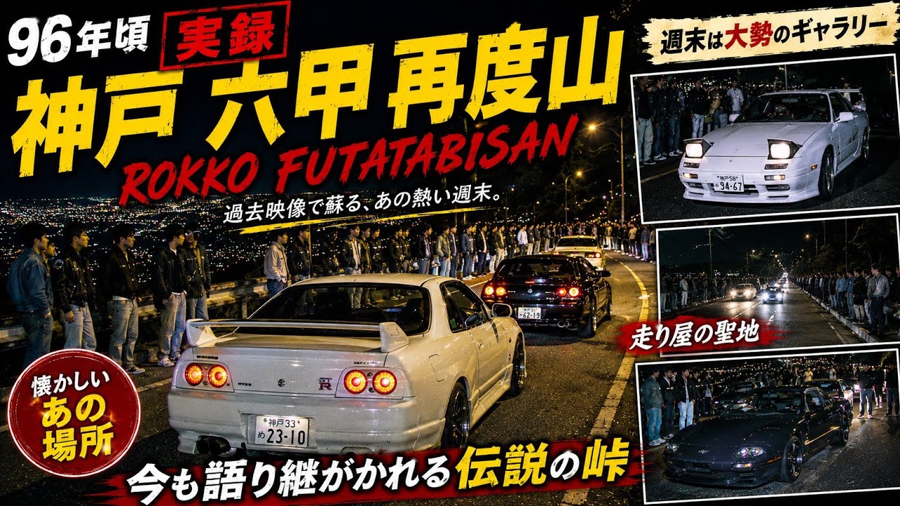 96年頃の神戸　六甲　再度山の走り屋　　ebrake skids and winding road　archive