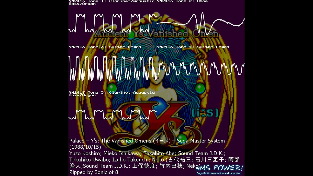 Y's: The Vanished Omens (イース) - Sega Master System - Sound Team J.D.K. et al.
