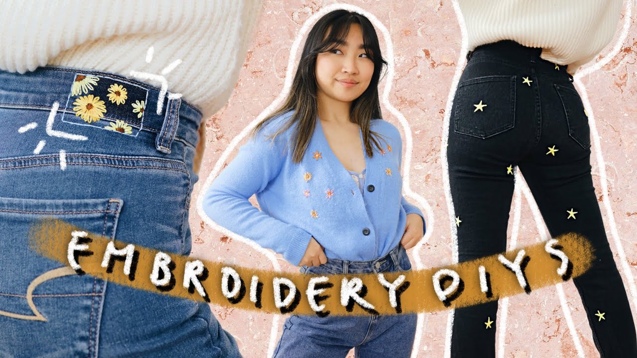 easy aesthetic embroidery diys 🧵🌼 + let's catch up | JENerationDIY