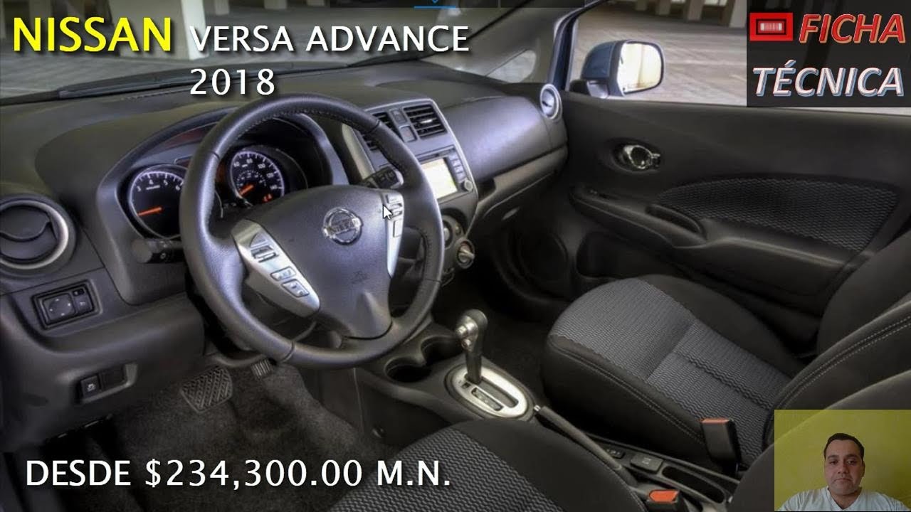 NISSAN VERSA ADVANCE 2018 FICHA TECNICA
