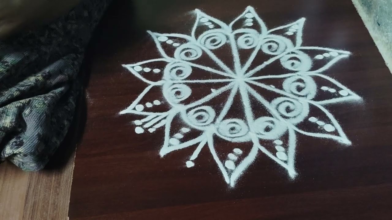 Easy rangoli daily kolam star kolam #rangolidesigns#trending#easyrangoli#kolam#viralvideo