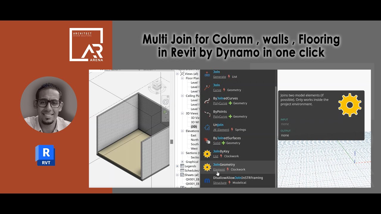 Multi Join for Column , walls , Flooring in Revit by Dynamo in one click