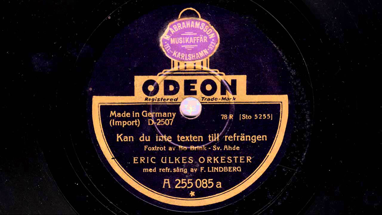 Folke Lindberg - Kan du inte texten till refrängen - Säj mej var Ni bor, min fröken