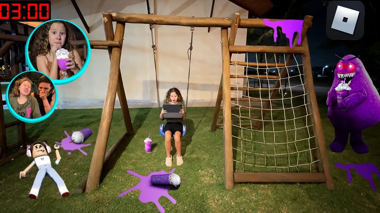 JOGANDO GRIMACE SHAKE do ROBLOX e tomando O MILKSHAKE AS 3:00 HORAS DA MANHÃ Grimace Horror