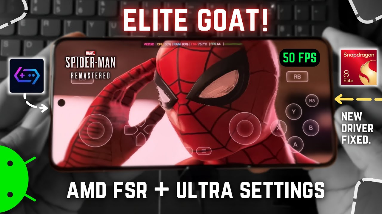 Spiderman Remastered on Android Snapdragon 8 Elite, 16GB RAM - Best Settings!
