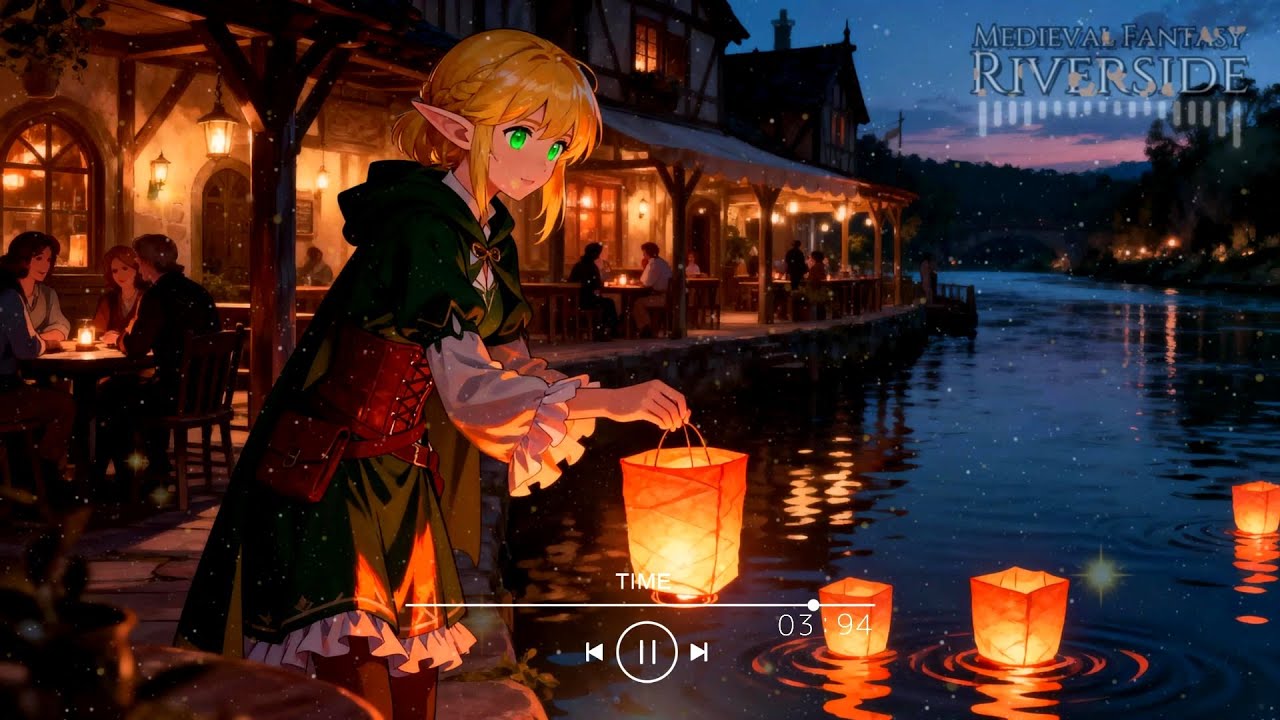 Iron Tankard • Relaxing Firelight in the Elf’s Tavern • Medieval Fantasy Riverside