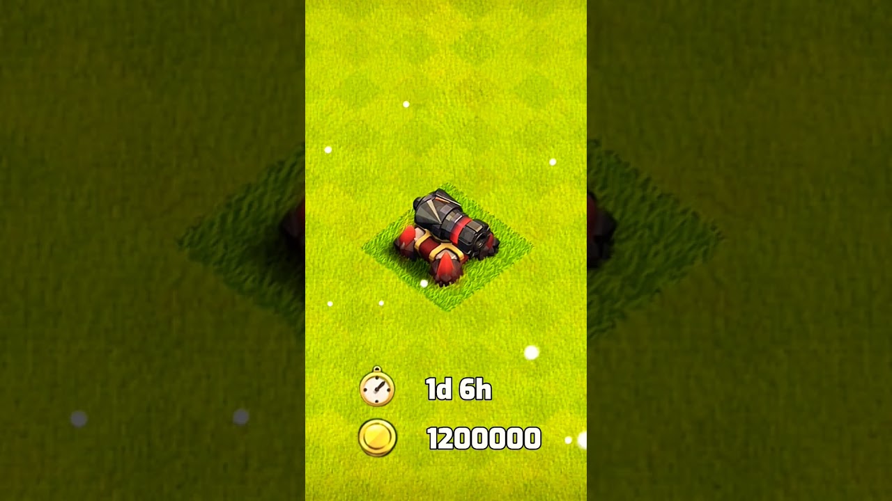 level 1 to max level 21 cannon upgrade in Coc (Clash of Clans) #coc #supercell #cocnewupdate