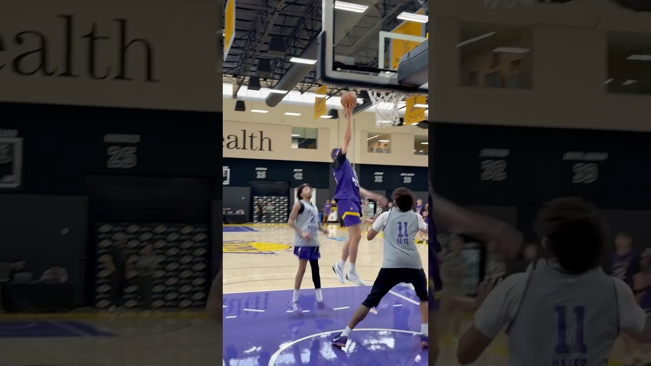 Fellas are battling &mdash; Scrimmage BTS at Lakers Training Camp