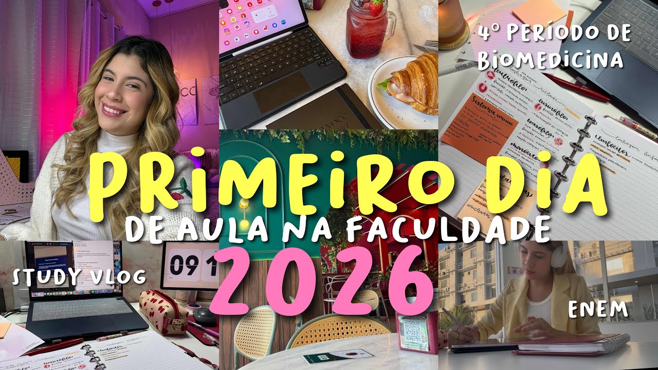 Primeiro dia de aula na faculdade de biomedicina ( 4º período, estudos , dicas , enem e papos 💅🏼)