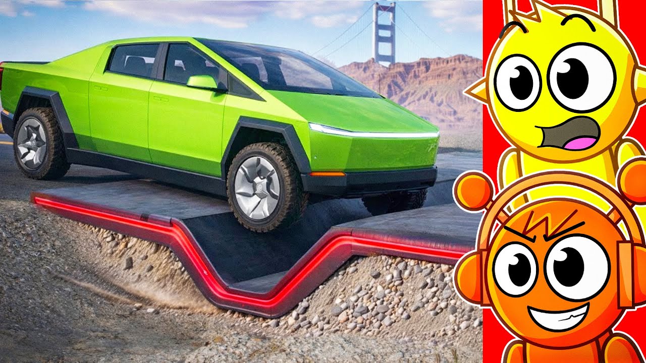 Машинки против перевернутых лежачих полицейских! (BeamNG Drive)