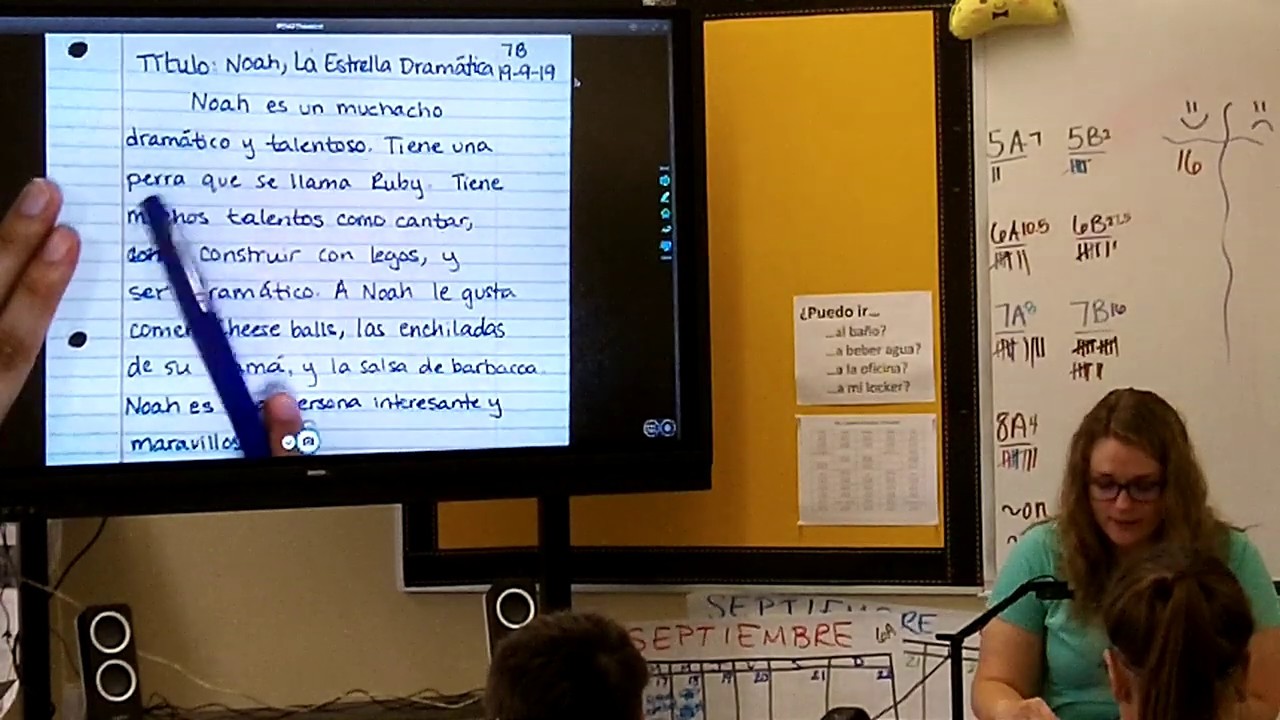 CI Demo: Write & Discuss after special person interview, Reading Options 7th gr Spanish