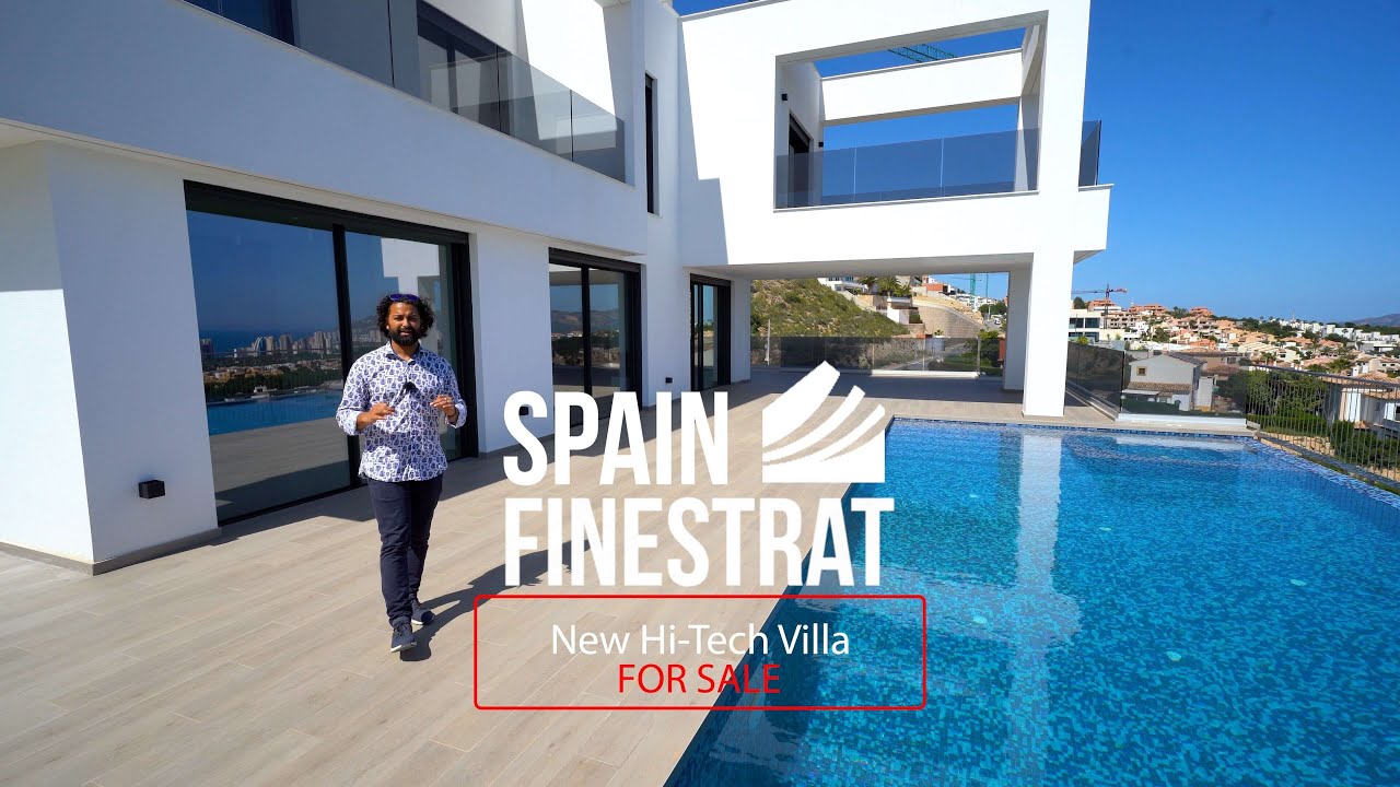 New high-tech villa overlooking Benidorm and the sea for sale. Villas in Spain, Costa Blanca 2022