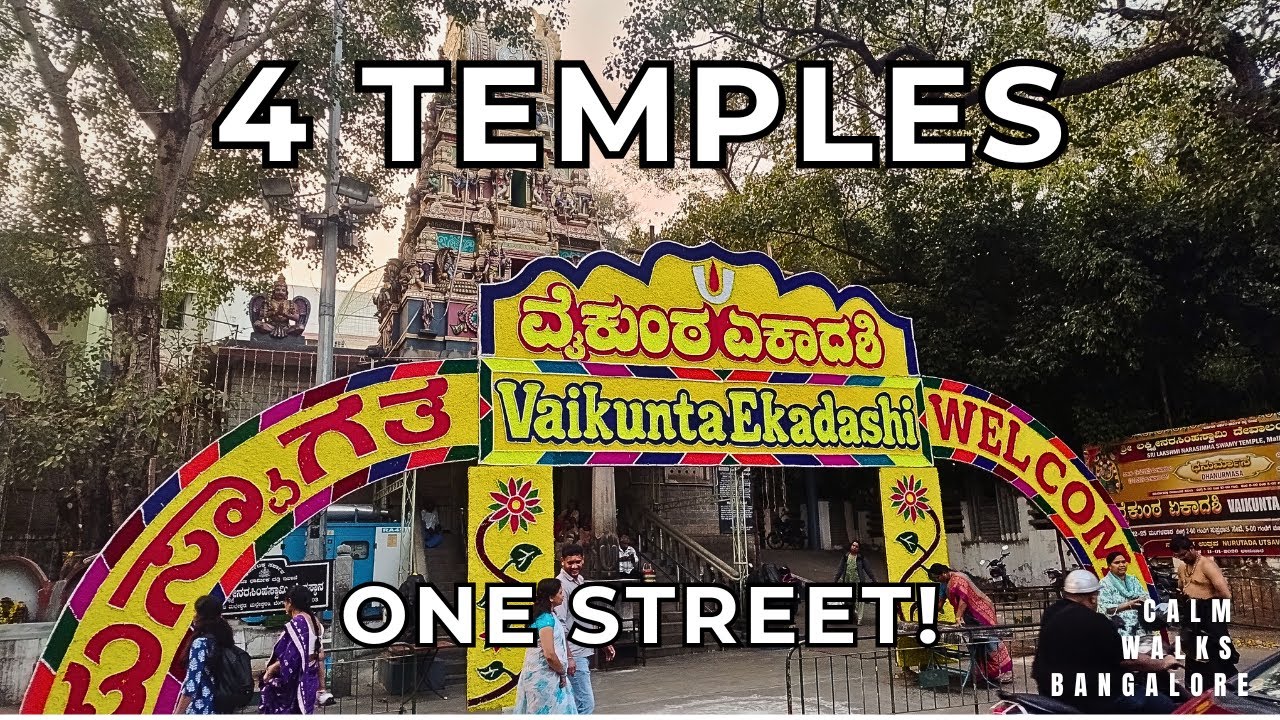 4 Ancient Temples in ONE Street! 🕉️ | Evening Temple Street Walk Malleshwaram - RAW | Dec 28, 2025