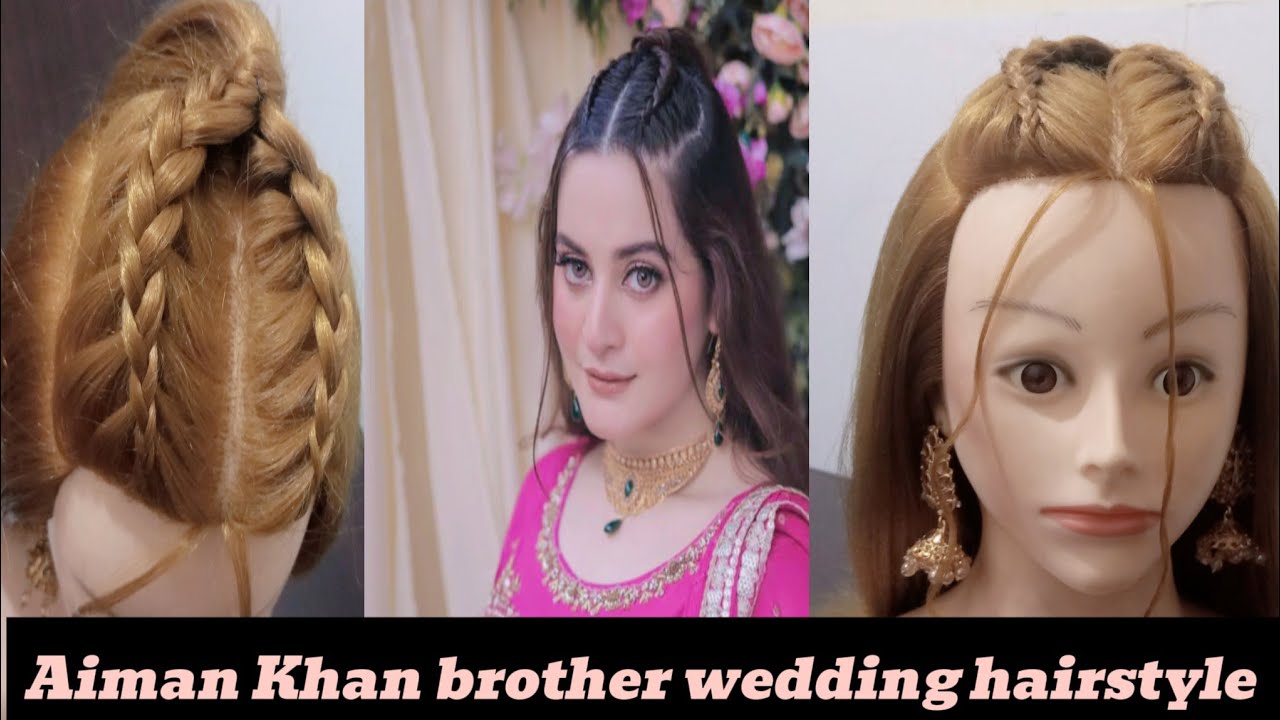 Aiman Khan brother wedding hairstyle l aiman Khan mehndi hairstyle l aiman or Minal brother wedding