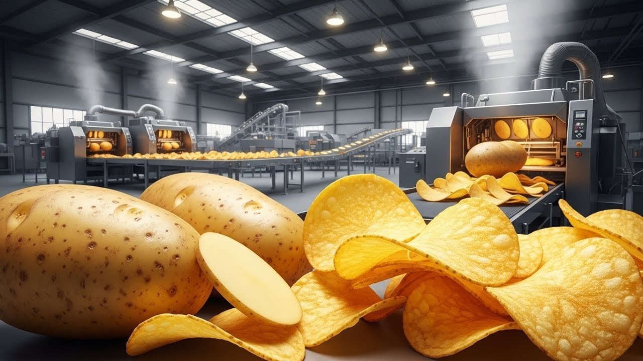 Potato Processing from raw to chips\From Farm to Factory to Packaging| Complete Step-by-Step Journey