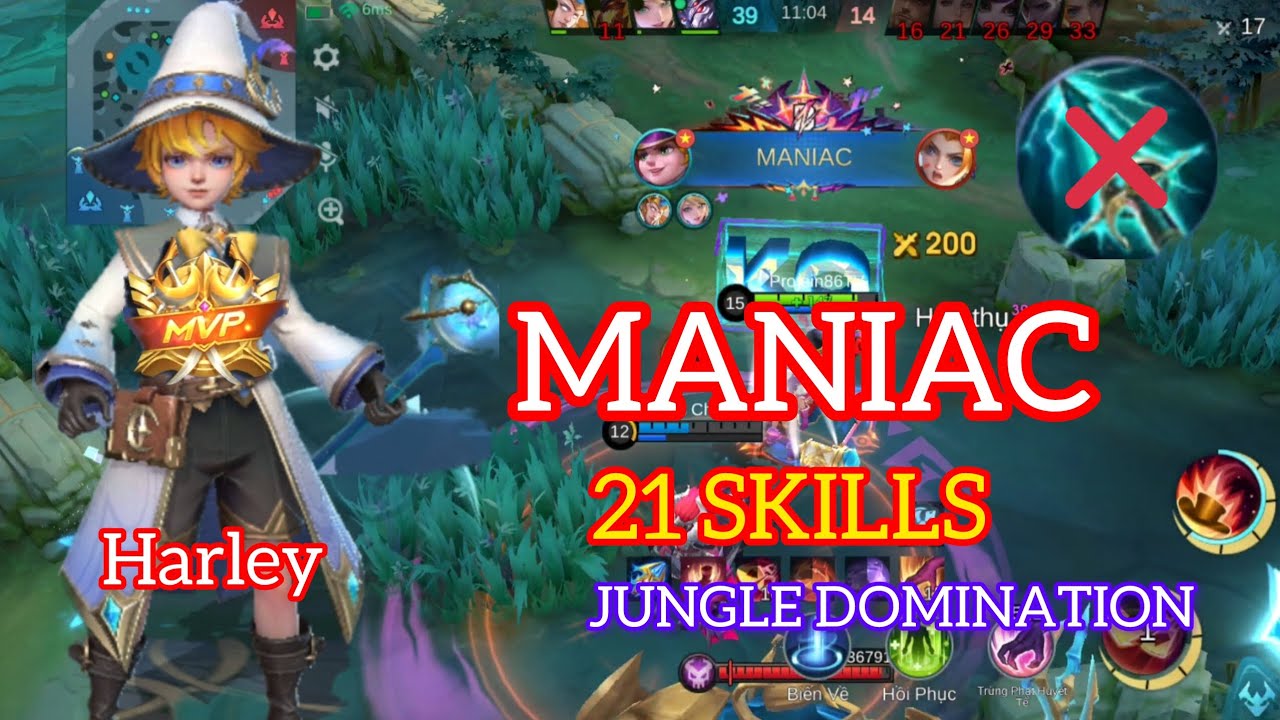 Harley Jungle Gameplay&ndash; 21 Skill Maniac Solo Rank | Best Build & Full Guide Mobile Legends Bang Bang