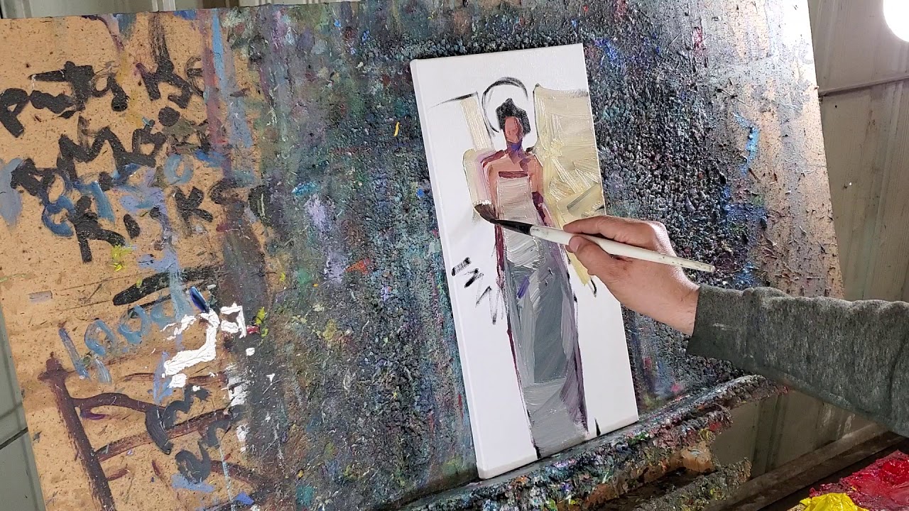 Expressionist Oil Painting of an Angel - Artist Jose Trujillo