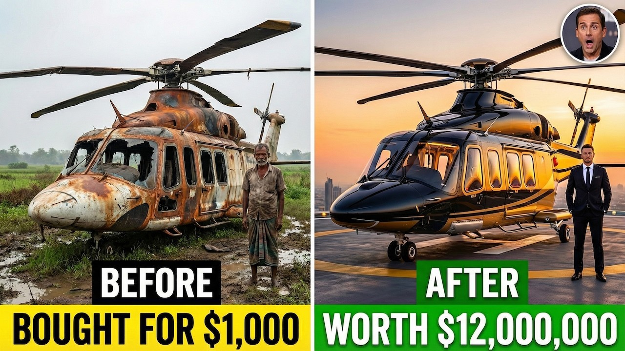 ASMR Plane Restoration! I Bought a $1,000 Abandoned Helicopter and Restored It