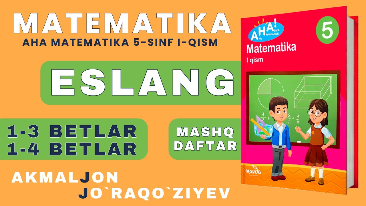 5-SINF AHA MATEMATIKA MASHQ DAFTARI