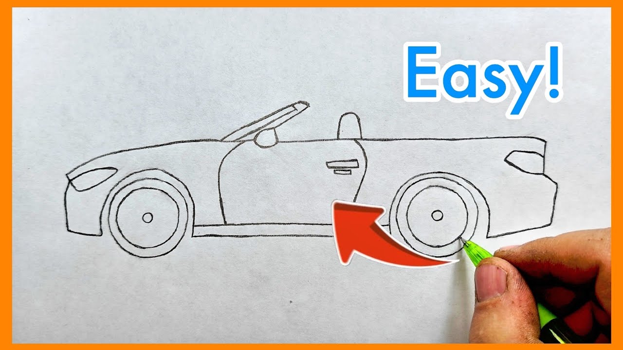 How to Draw a Sport Convertible - Easy Car Drawing