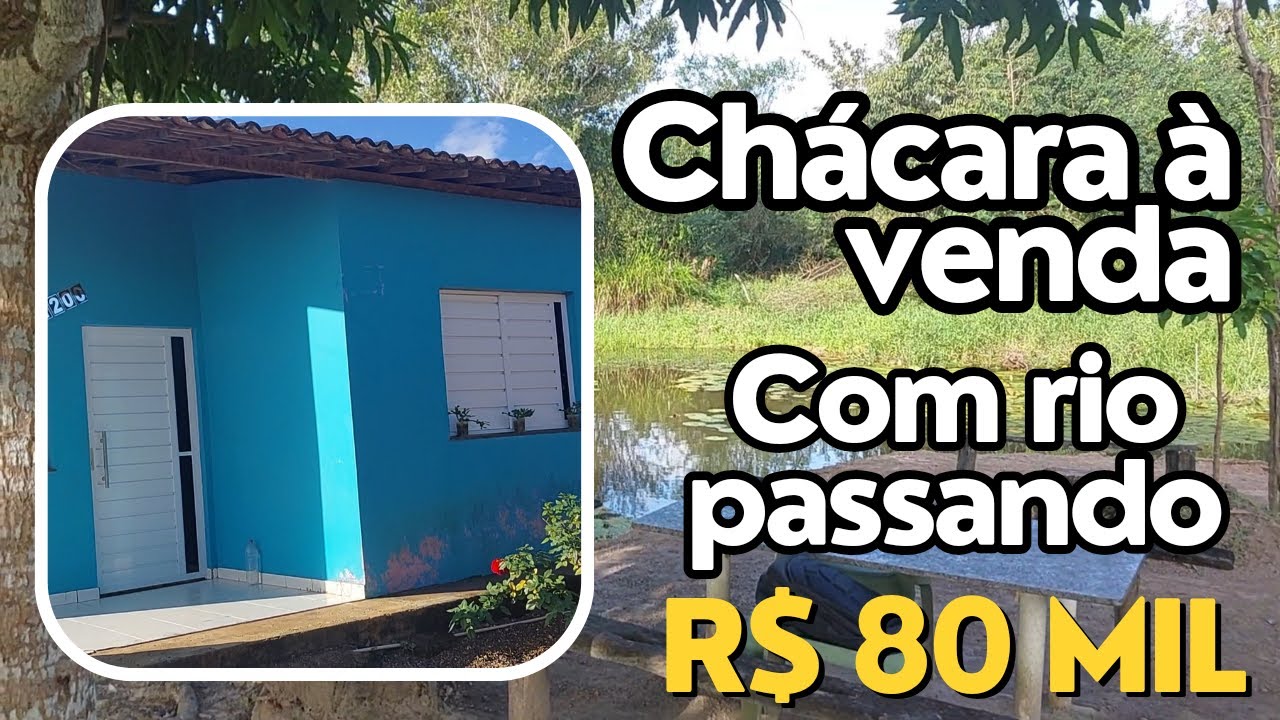 (À VENDA) CHÁCARAZINHA ACONCHEGANTE COM RIO PASSANDO DENTRO 