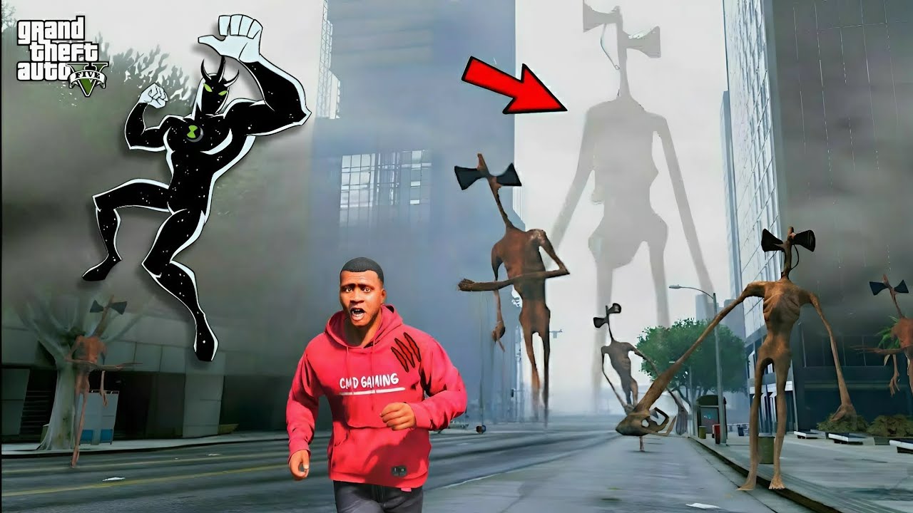 Siren Head Army Vs Ben 10 Fight | Giant Siren Head Destroys Los Santos 😱 | Gta 5 Tamil