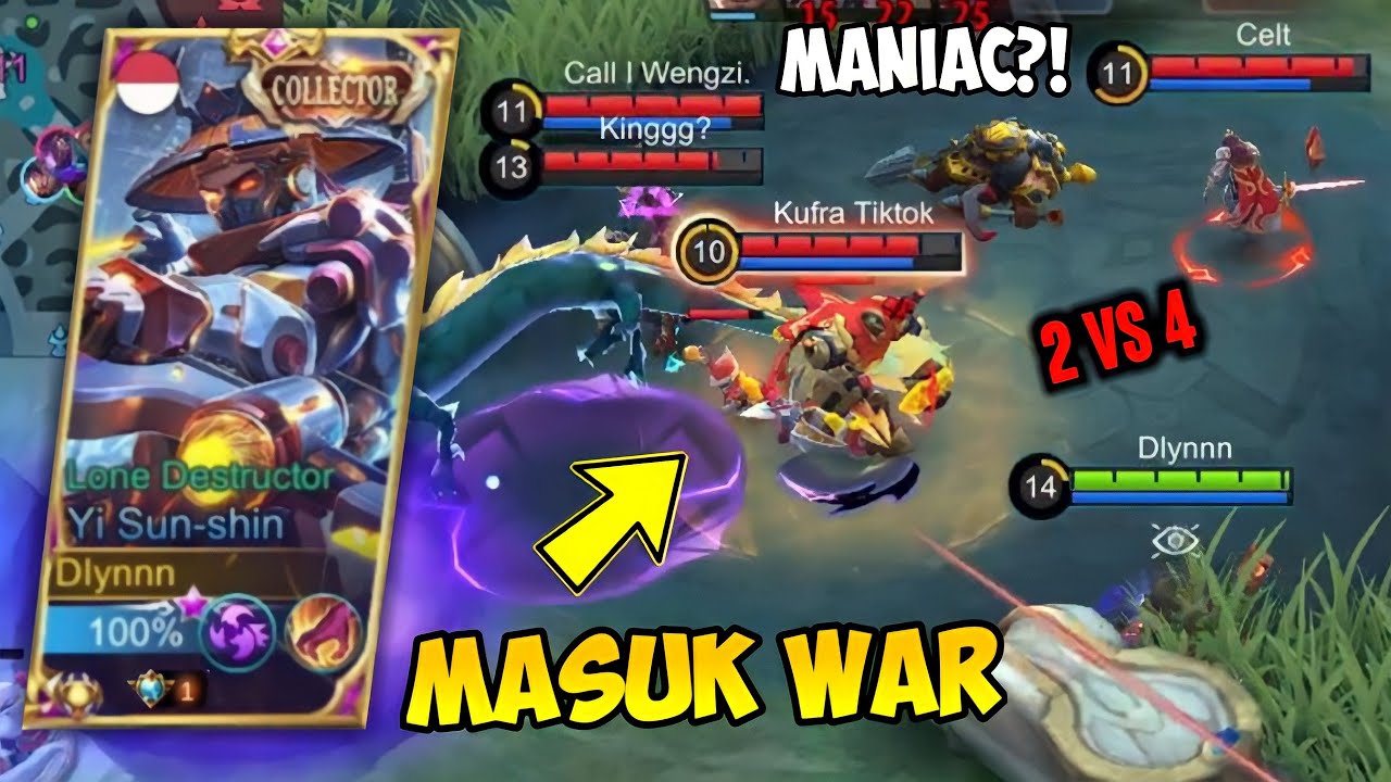 CARA YSS MASUK WAR KEADAAN KALAH JUMLAH !! | SEKALI MASUK HAMPIR MANIAC?! - Mobile Legends