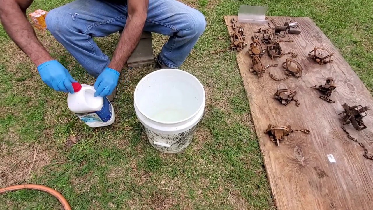 Post season trap care - Acid Dip for rusty traps #lazypondfarm Fish & Hunt
