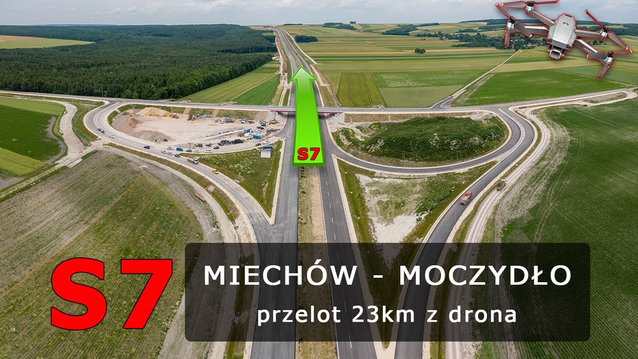 Budowa S7 Szczepanowice - Miechów - Moczydło relacja z drona – 23km