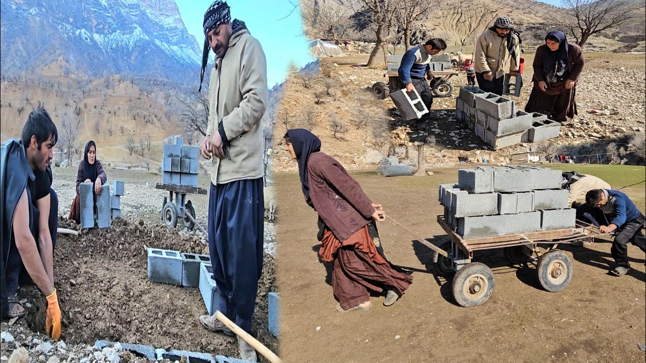 The harsh life of nomads in the heart of the mountains, a ropeway over the river