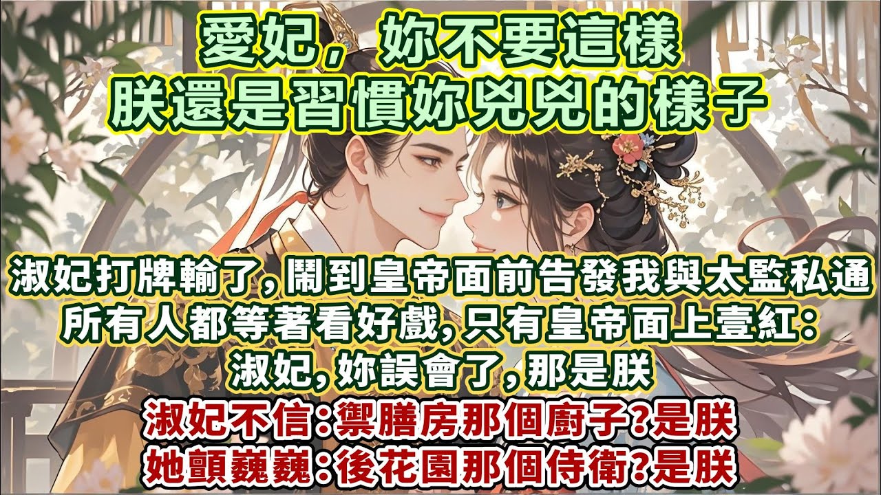 完結爽文：淑妃打牌輸了，鬧到皇帝面前告發我與太監私通。所有人都等著看好戲，只有皇帝面上壹紅：淑妃，妳誤會了，那是朕。淑妃不信：禦膳房那個廚子？是朕；她顫巍巍：後花園那個侍衛？是朕；她瞳孔炸裂……