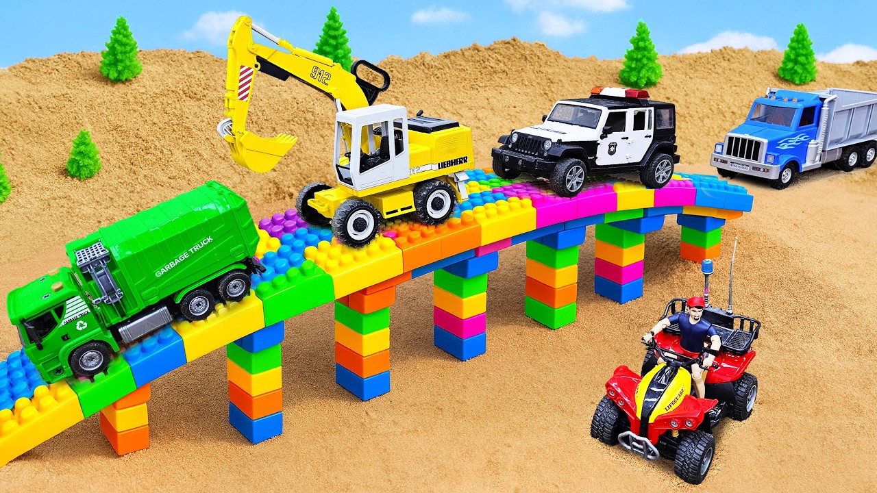 DIY Mini Tractor Builds a Strong Brick and Concrete Bridge for Trucks After a Crocodile Destroyed It
