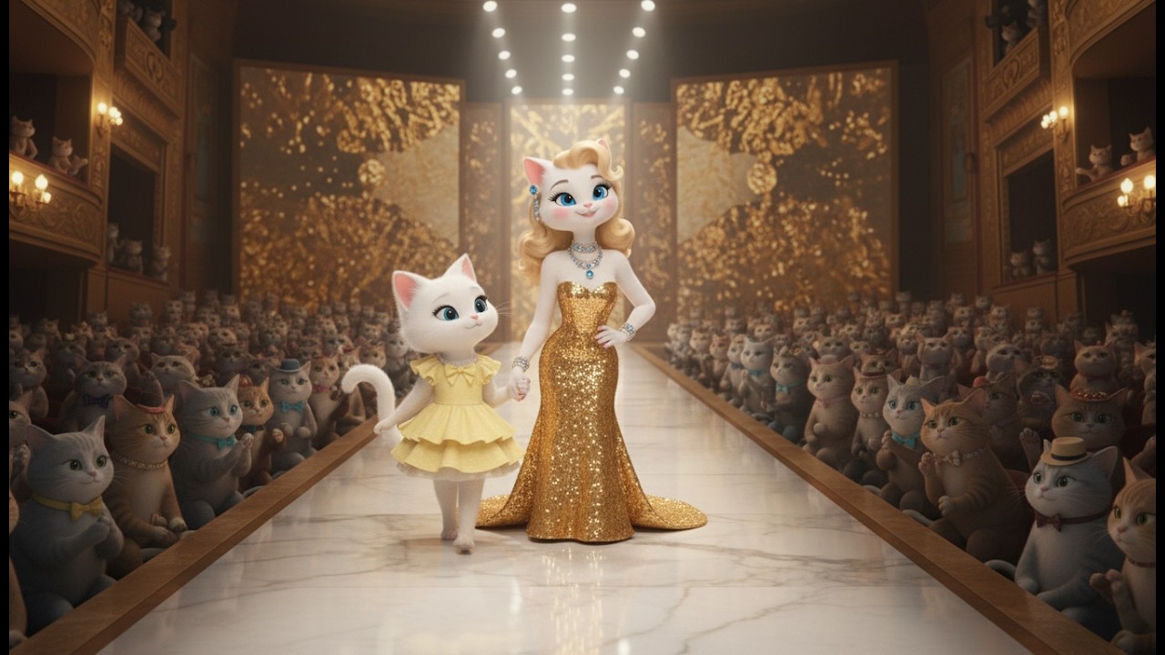 Cute Kitten Makeup Adventure | Meow Fashion Show 🐾💄#catstory, #cutekitten, #catlovers, #catshorts,