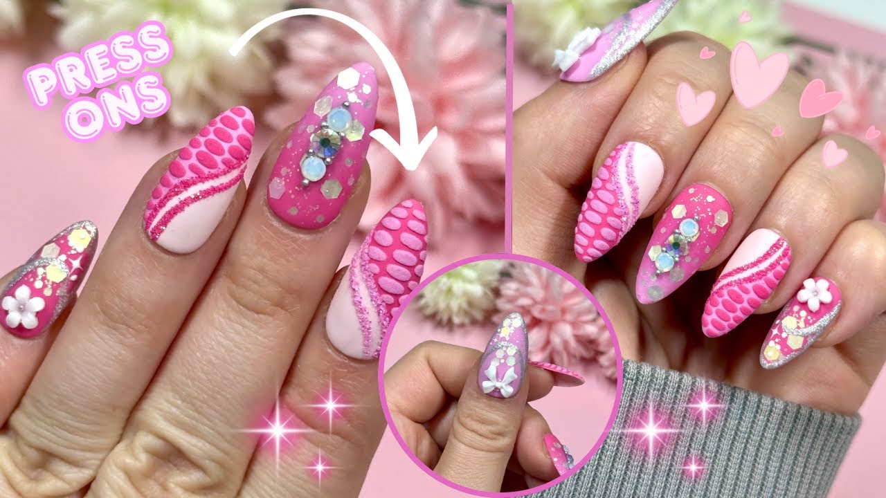 Making My Dream Vacation Nails 💅✨ Fun & Girly Press Ons| Croc Nail art | Glitter Nail Press On Nails