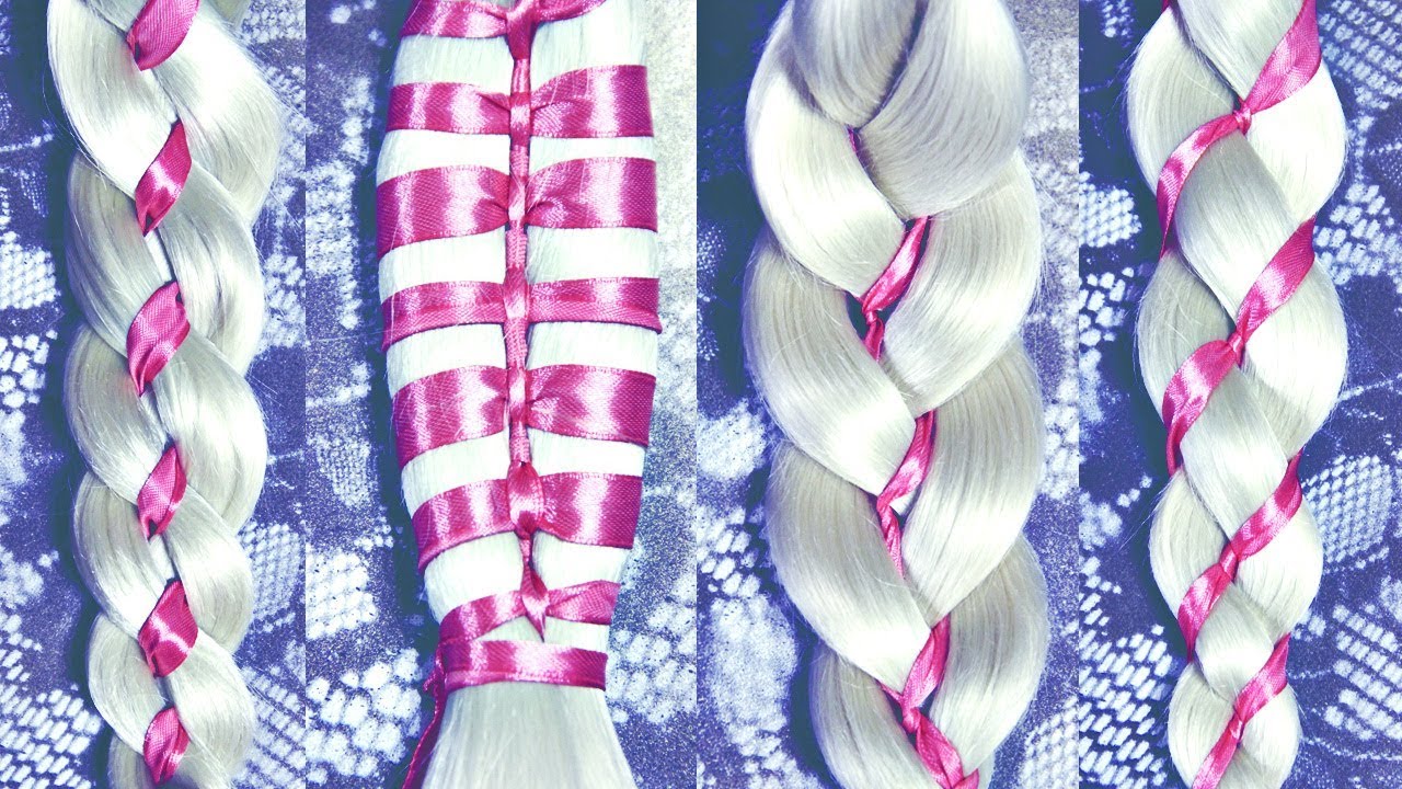 4 косы с лентами в Школу 🎀 ПОНЯТНЫЕ УРОКИ 🎀 #hairstyles