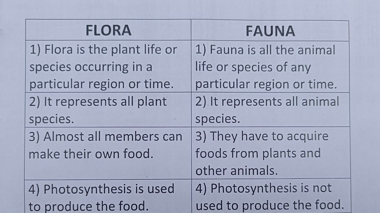 Difference Between Flora And Fauna?-Class Series