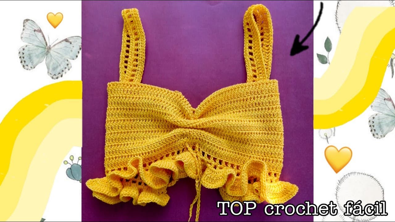 TOP crochet con volados - Fácil y rápido 💛