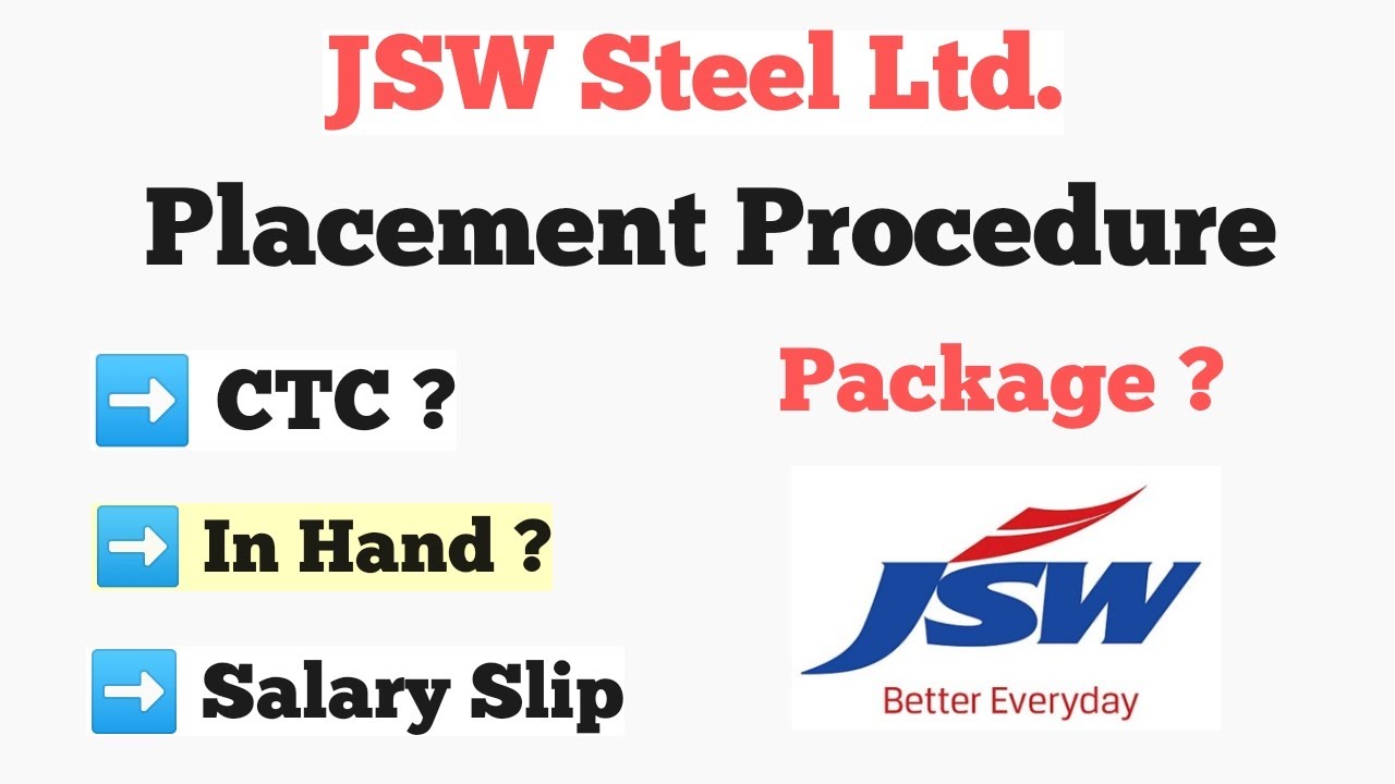 JSW Steel Ltd. Placement Procedure | Jindal Placement Procedure | CTC ? In Hand ? Salary Slip ? PF ?
