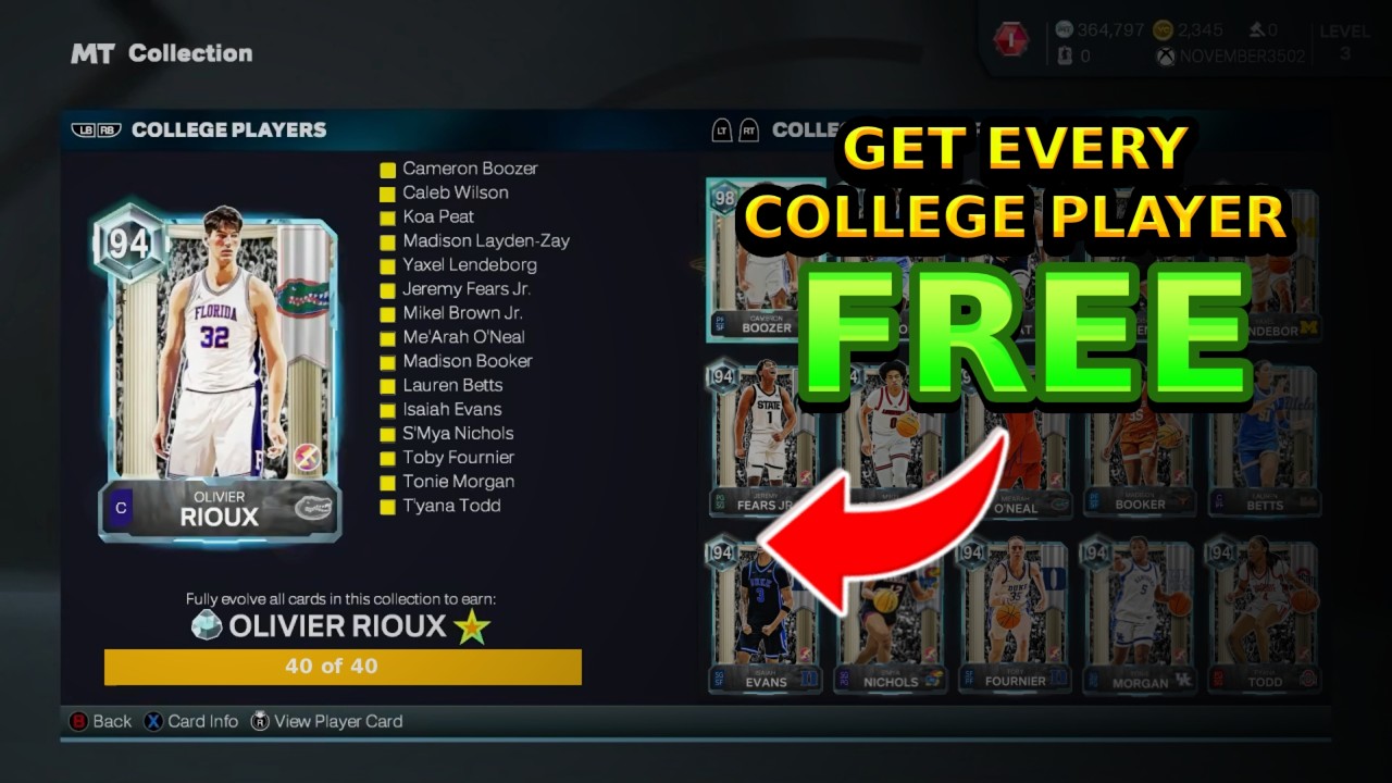 How to Collect Every Daily College Player in NBA2K26 MyTeam