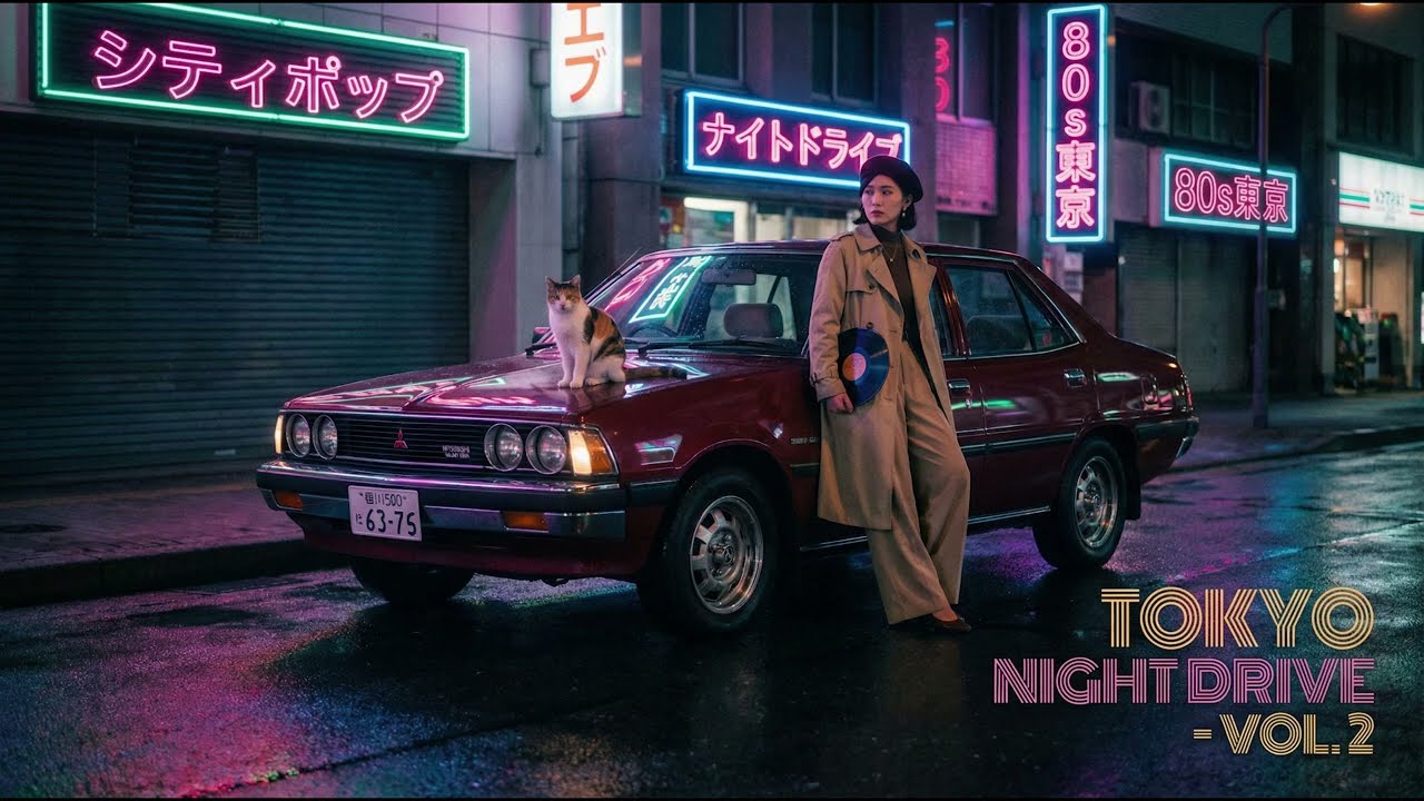 Mitsubishi Galant Sigma Night Drive | 80s City Pop Instrumental Tokyo Neon/【夜のギャランΣ】昭和ネオンを流すシティポップ