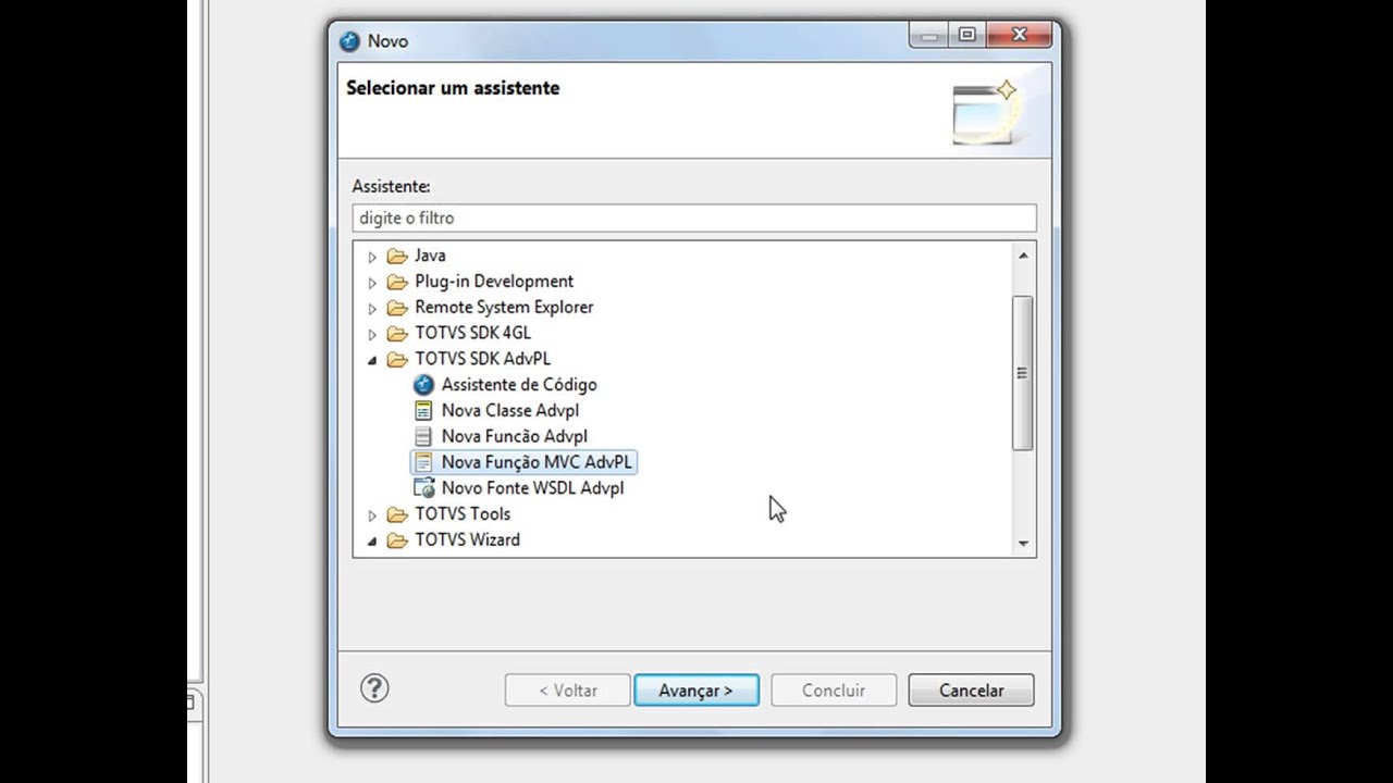 Desenhador MVC - Novo Fonte MVC AdvPL