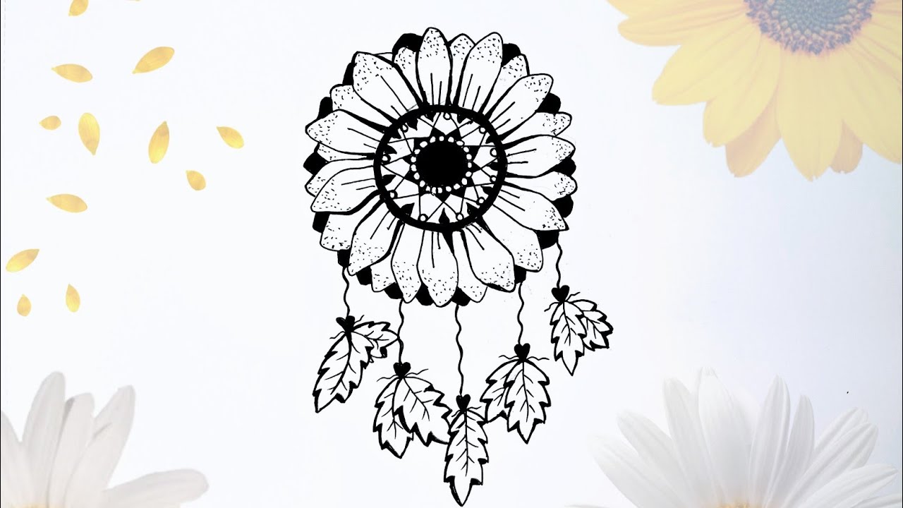 EASY Way to Draw a SUNFLOWER Dreamcatcher!