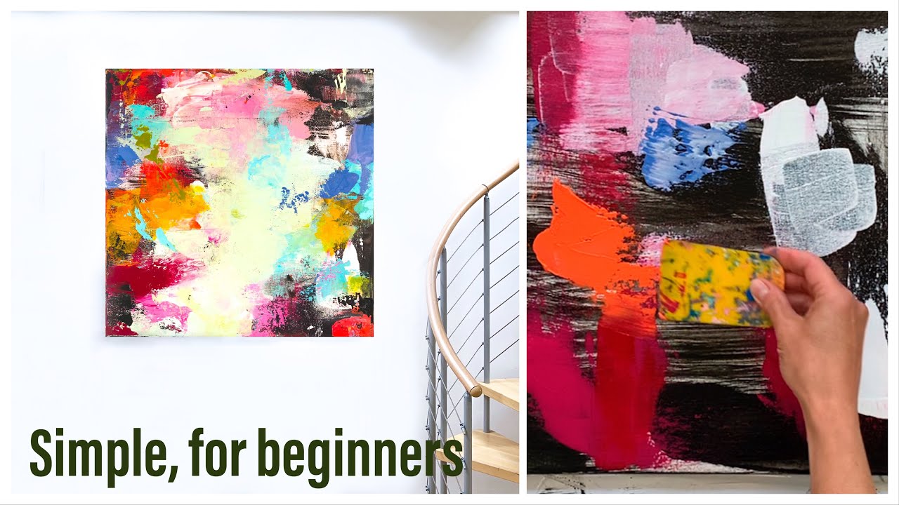 abstrakte Malerei, Acryl, easy, für Anfänger, Demo, Rakel