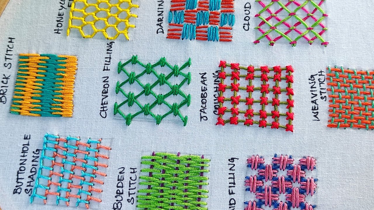 Hand Embroidery Basics for Beginners : 10 Different Filling Stitches
